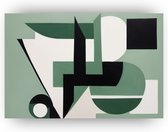 Minimalisme groen zwart - Minimalism schilderij - Canvas schilderijen abstract - Wanddecoratie klassiek - Canvas schilderijen - Kantoor accessoires - 70 x 50 cm 18mm