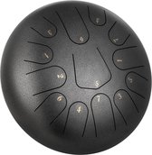 Autura Steel Tongue Drum - 13 Noten - Hangdrum - Yoga Drum - Handpan - 30CM - Zwart