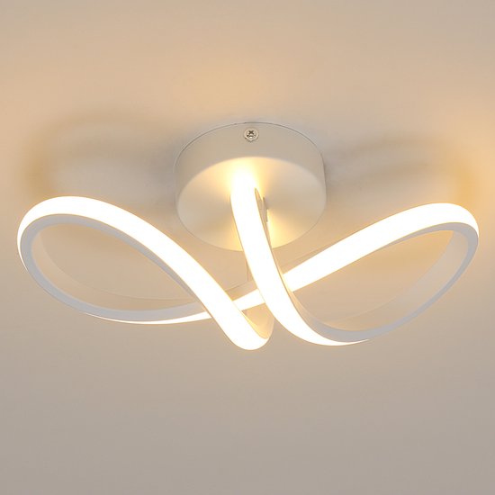Delaveek-Moderne Curve LED Plafondlamp - 20W - Warm Wit 3000K- Acryl & Ijzer