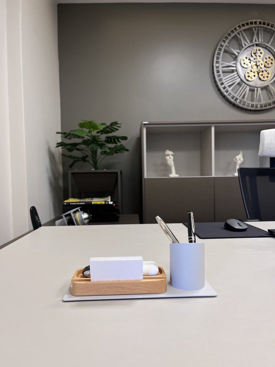 Organiseur de Bureau Furni24 Porte-stylos, Porte-téléphone (10 x 10 x 25 cm, Grijs