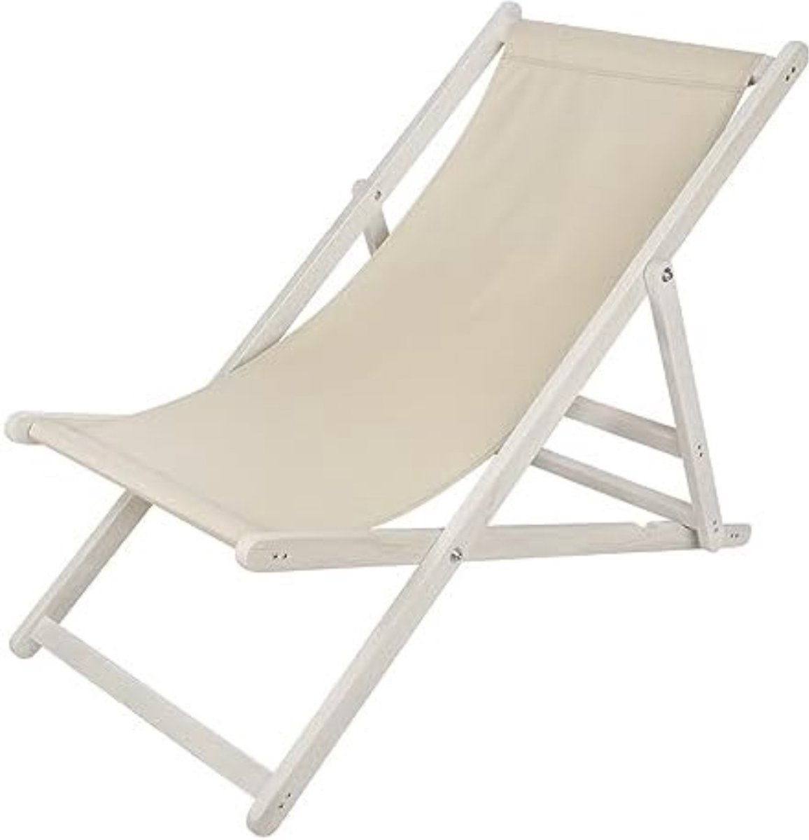 Strandstoel Inklapbaar - Strandstoel Opvouwbaar - Strandstoel Volwassenen - Strandstoel Verstelbaar - Beige