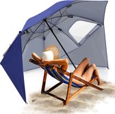 Strandparasols Buiten parasol tuin zonnescherm -UV Bescherming UPF 50 - Kantelbaar Knikbaar - Strandparasol - Tuinparasol - Lichtgewicht & makkelijk te dragen - 210x200 cm - blauw
