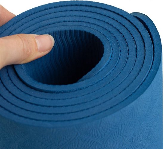 Spiru TPE Yogamat Navy Blauw – Extra Dik – 6 mm – 183 x 61 cm weekenddeal — afbeelding 4