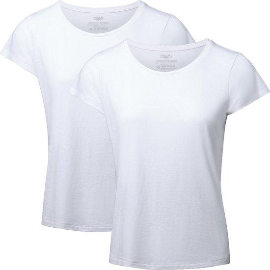 DANISH ENDURANCE T-Shirt voor Dames- Crew Neck- Wit- L