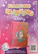 Diamond painting dagboek - met slot en sleutel - unicorn - kinderdagboek