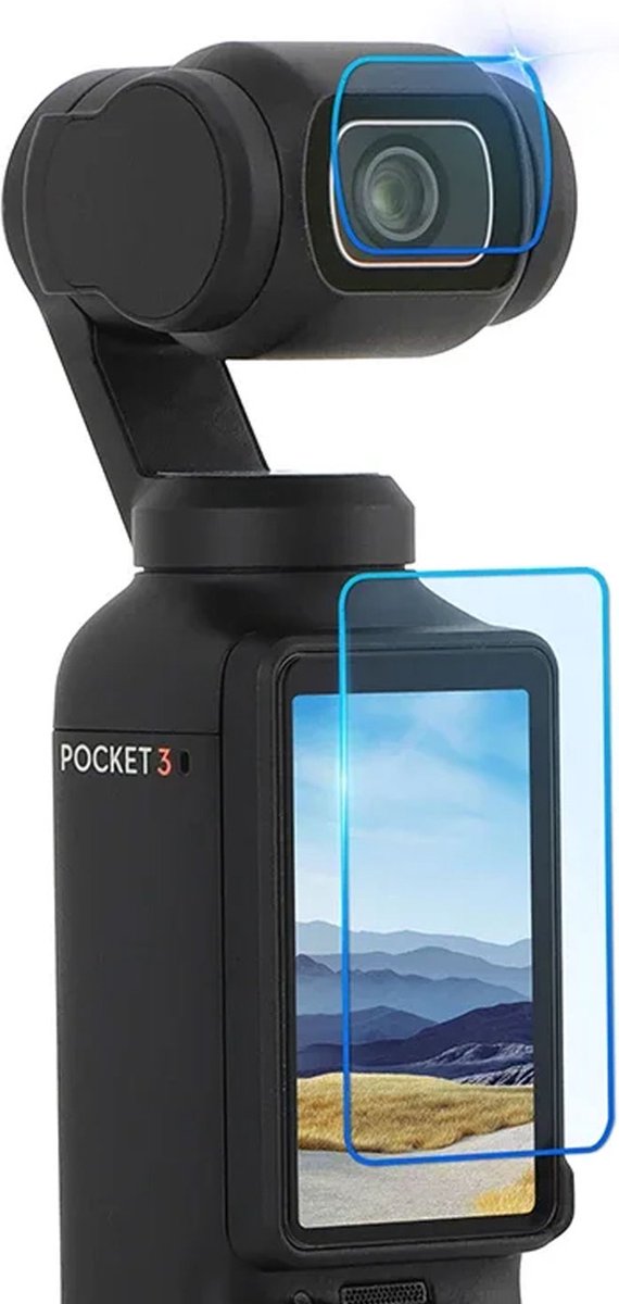 Screenprotector geschikt voor DJI Osmo Pocket 3 – 1x LCD & 1x lens – Gehard glas – Hoge kwaliteit screen protector – Tempered Glass 9H – 1 stuks - TechDefend