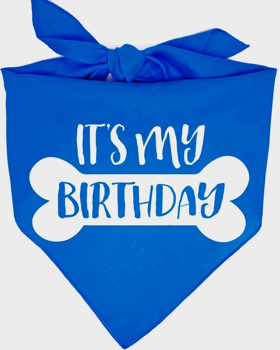 Foto: Honden bandana it s my birthday blauw hond bandana verjaardag birthday