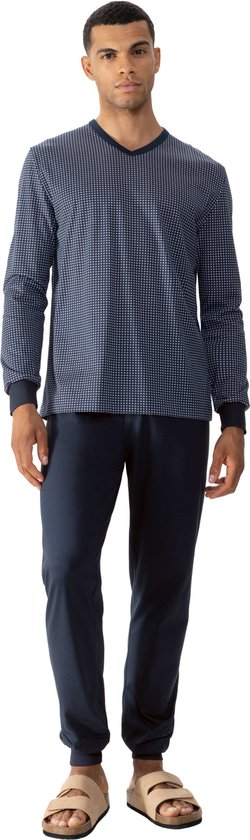 Mey Tweedelige Pyjama Blue Grid Heren 34071 668 yacht blue 54