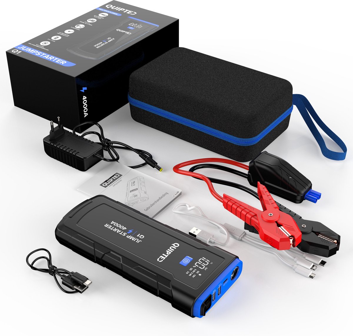 Quipted Jumpstarter voor auto - 4000A - 12V Starthulp - 24000mAh