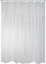 MSV Douchegordijn met ringen - wit transparant - PVC - 180 x 200 cm - wasbaar - Voor bad en douche