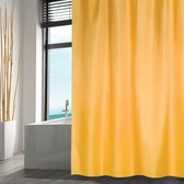 MSV Douchegordijn met ringen - saffraan geel - gerecycled polyester - 180 x 200 cm - wasbaar - Voor bad en douche
