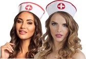 Boland Zuster/verpleegster kapje/hoedje - 2x - carnaval verkleed accessoire - sexy nurse - volwassenen