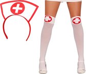 Ensemble de costume d'infirmière/infirmière sexy - 2 pièces - diadème/stéthoscope/seringue/jarretière/bas
