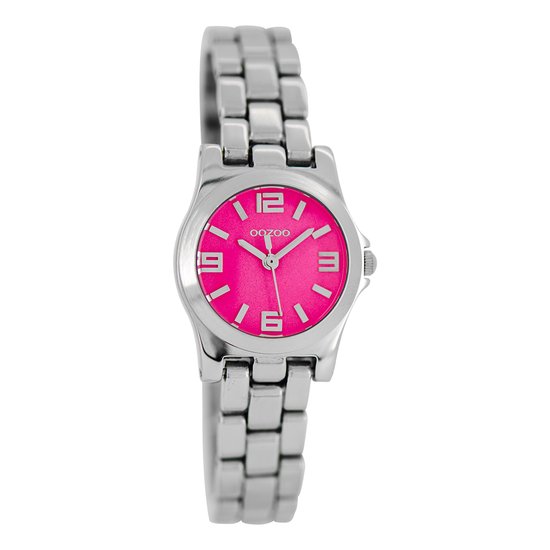 Zilverkleurige OOZOO horloge met zilverkleurige roestvrijstalen armband - C6220