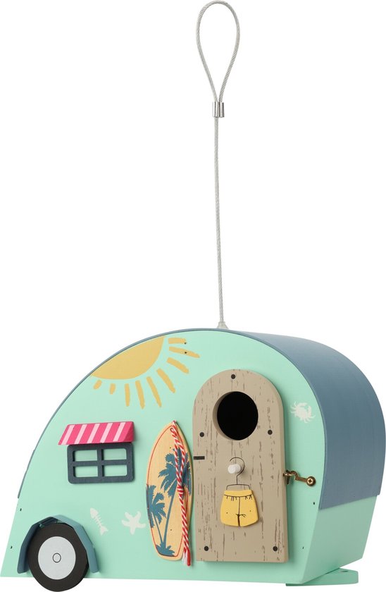 Vogelhuisje Caravan Houten Vogelhuis Van Mdf En Metaal 