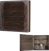 Cosmo Casa Sleutelkast Virginia- houten sleutelkast- Shabby-Look Vintage 27x27x6 cm - Bruin