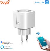 Slimme Stekker - WiFi - Smart Plug - Google Home & Amazon Alexa - Tijdschakelaar & Energiemeter via Smartphone App - Smart Home