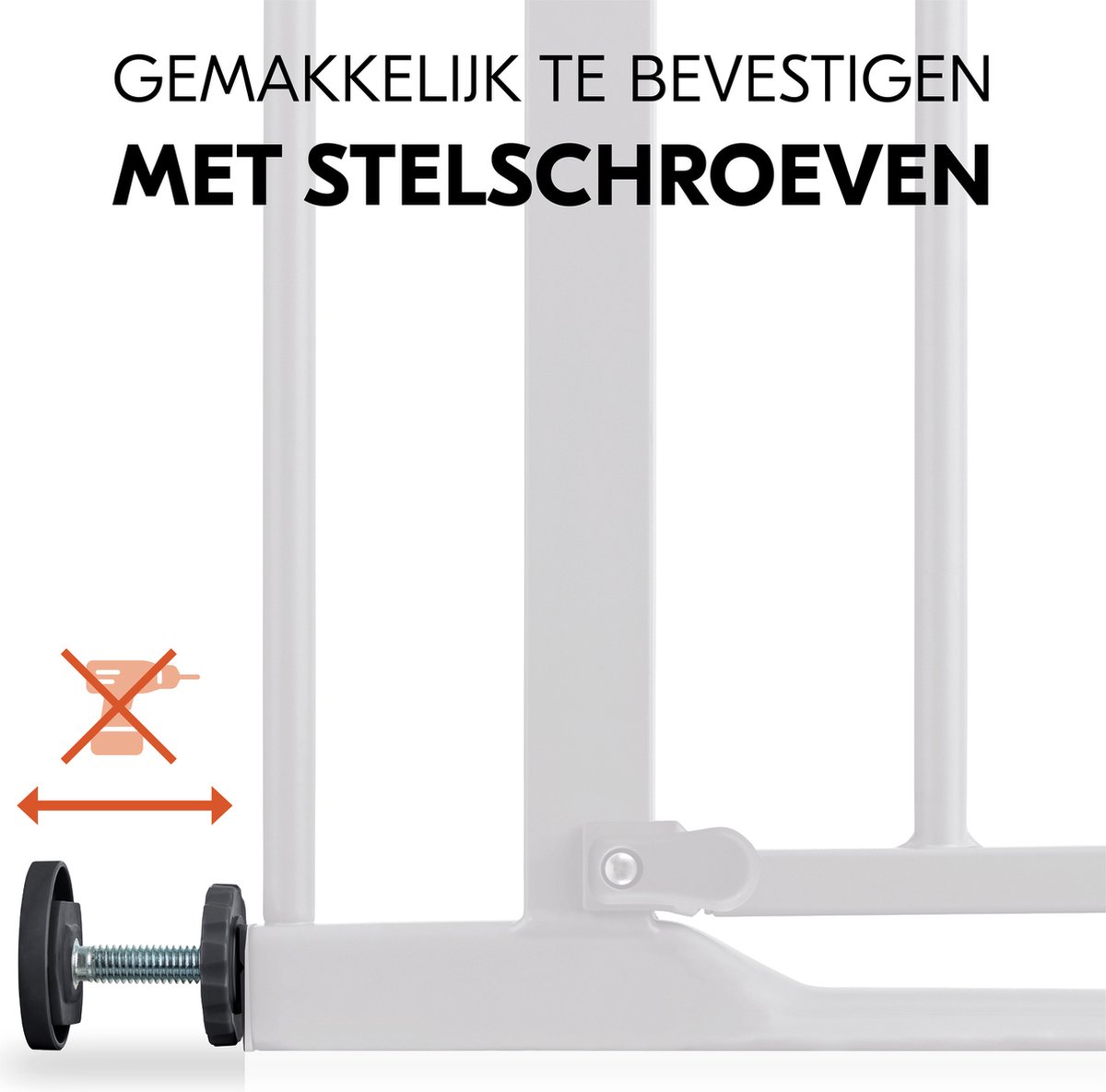 hauck Open N Stop 2, Black - Veiligheidshekje & Hondenhekje, Verstelbare Breedte 75–80 cm, 77 cm Hoog, Eenhandige Opening aan Beide Kanten, Zonder Boren, Voor Binnengebruik