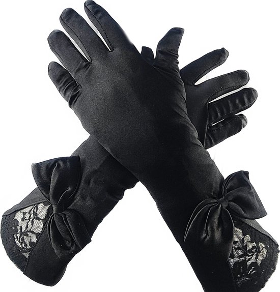 Long Keeper Vingerloze leren handschoenen voor dames, lang, zwart Long Keeper Vingerloze leren handschoenen voor dames, lang, zwart