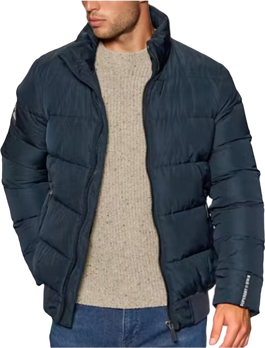 SUPERDRY Track Sports Puffer Jasje Mannen Blauw