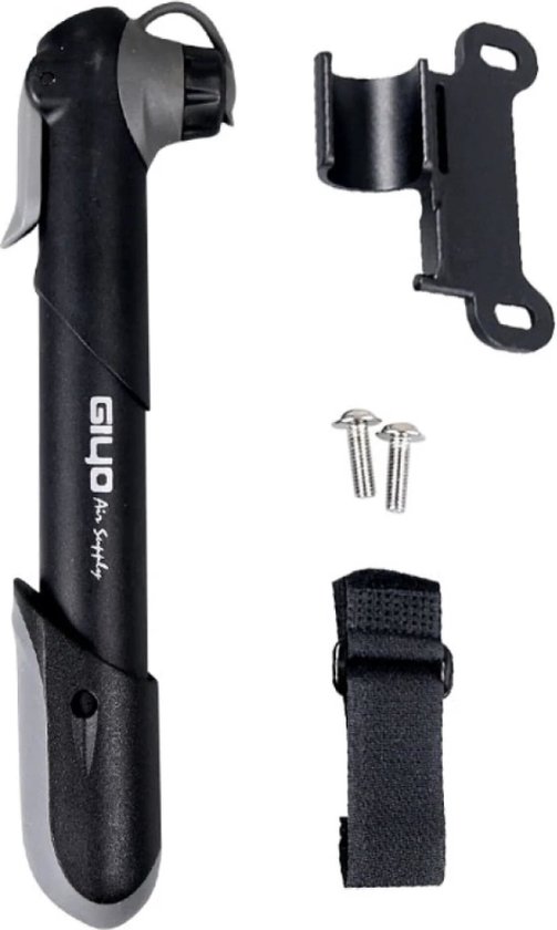 Giyo - Mini fietspomp Zwart - MTB - Hollands Frans Auto ventiel van Giyo — afbeelding 5