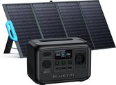 BLUETTI AC2A+PV120 Powerstation-Powerbank 204Wh/300W LiFePO4-batterij Opladen tot 80% in 40 minuten, zonnegenerator voor buiten kamperen