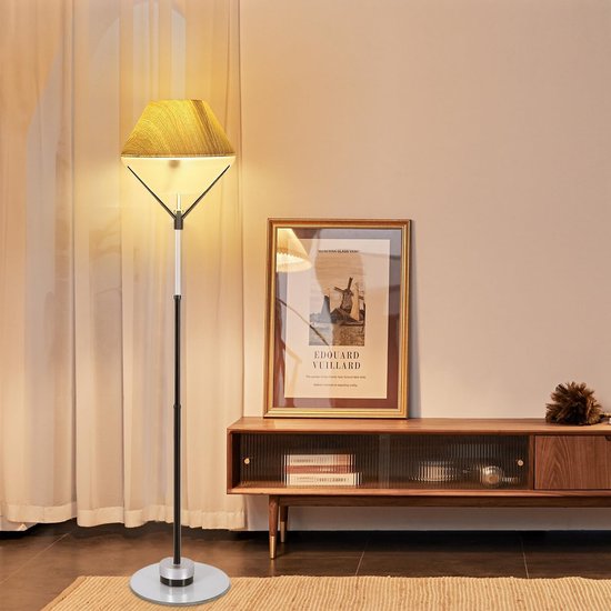 Delaveek-Moderne Minimalistische Staande Lamp-E27 -In hoogte verstelbaar- ijzer & Acryl -Hoogte 165 cm (Lamp niet inbegrepen)