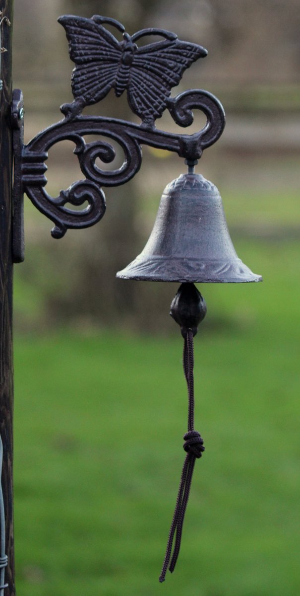 Deurbel vlinder - gietijzer - donkerbruin — afbeelding 3