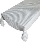 Linen & More - Tafelkleed 'Fine stripe' (140cm x 250cm, Dark Grey)