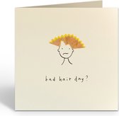 The Card Company - Wenskaart 'Bad Hair Day' (Dubbel)