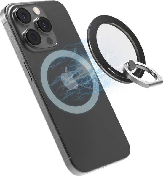 Magsafe Telefoonring - iRing - Telefoon Ring magnetisch - Popsocket - Ringhouder - MagSafe - Geschikt voor iPhone - Smokey zwart