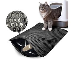 Duurzaam&Mi - Honingraat Kattenbakmat - 45 x 60 cm - dubbellaagse antislip kattenbakmat - waterdicht en urinebestendig - kattenbakmat - kattenbak voor kattenvanger - kattenbak - kattenmat - kattenbakmat