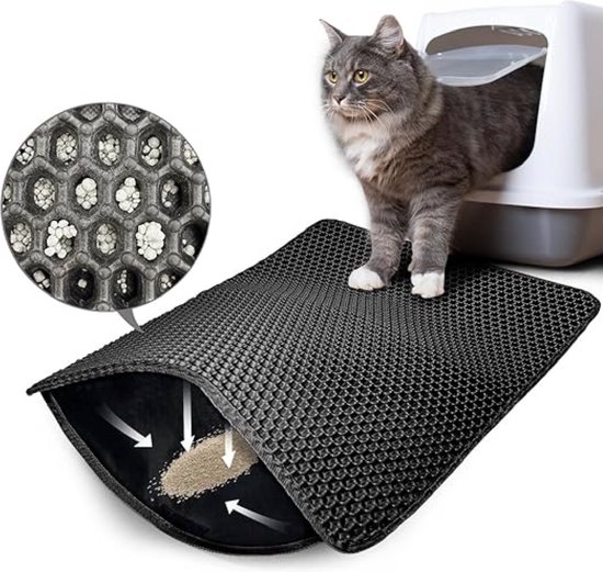 DM Paw-vormige siliconen kattenbakmat, Kitty Scatter Control
