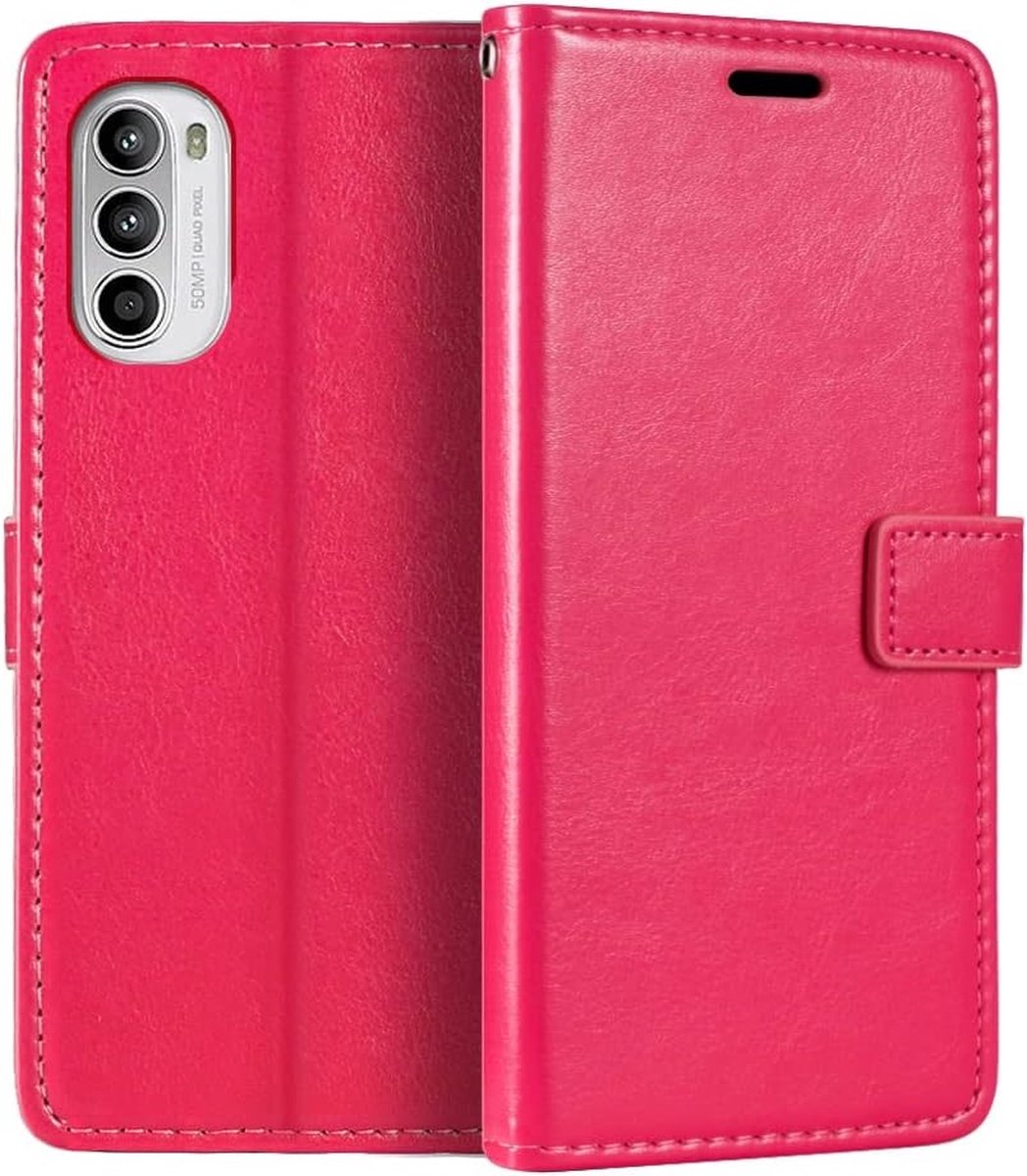 Portemonnee Book Case Hoesje Geschikt voor: Motorola Moto G52 - roze