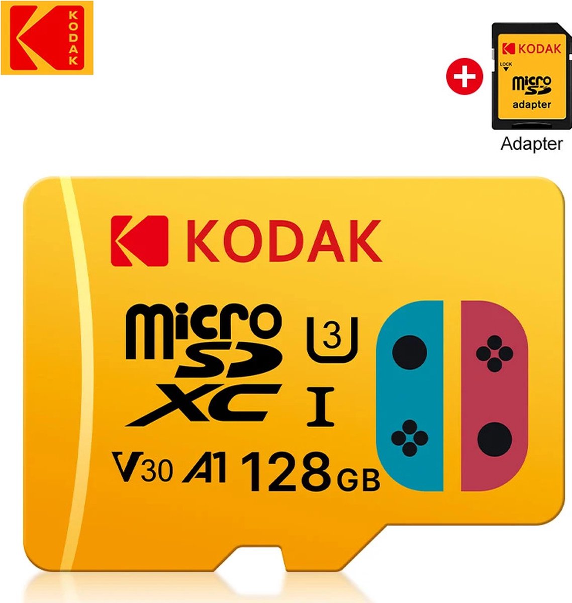 Kodak 128GB Micro SD Geheugenkaart microSDXC UHS-1 V30 A1 memory card voor oa. Nintendo Switch