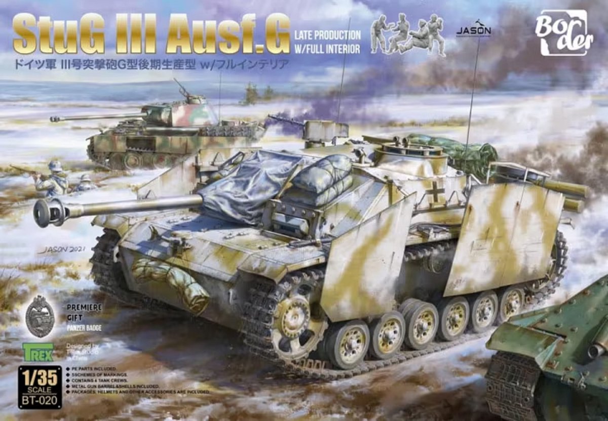 Border Model Modelbouwpakket Militaire voertuigen - BT020 StuG III Ausf. G Late Production with Interior Plastic - 1:35 - Modelbouw