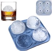 IJsblokjesvorm van siliconen, 4 XXL 6 cm, grote ijsblokjesvorm met deksel, BPA-vrij, gemakkelijk los te maken en herbruikbaar, voor whisky, cocktails, babyvoeding, wijn