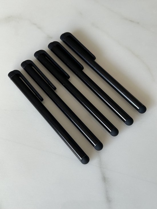 5 stuks stylus pennen universeel - Tablet & Telefoon Stift / Robuuste Touchpen / Touchstift / Touch - Zwart — afbeelding 3