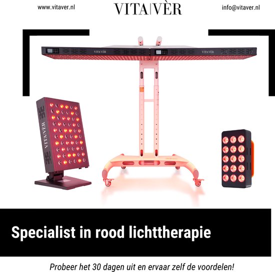 VITAVÈR® LED infrarood lamp - Y-Elite - Lichttherapie lamp - Rood lichttherapie - Zwart - VITAVÈR