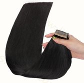 Tape In Hairextensions 22 inch / 55cm| Kleur 1 Zwart| 100% Remy Human Hair Extensions| Straight |