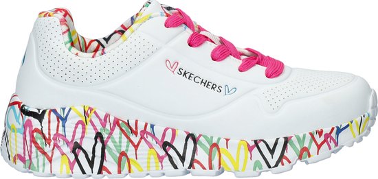 "Skechers Uno Lite Meisjes Sneakers - Wit;Multicolour - Maat 37"