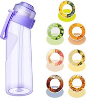 Bouteille d'eau parfumée - Water Bottle Up - Bouteille d' Air Geur - Comprend 7 dosettes - Violet - 650 ml - Tritan - Sans BPA - Kit de démarrage - Ananas - Citroen - Cola - Raisins verts - Pêche - Red Bull - Orange