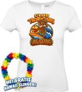 Dames t-shirt Tiki Masked Surfer | Toppers in Concert 2024 | Club Tropicana | Hawaii Shirt | Ibiza Kleding | Wit Dames | maat S