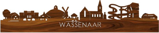 Skyline Wassenaar Palissander hout - 80 cm - Woondecoratie - Wanddecoratie - Meer steden beschikbaar - Woonkamer idee - City Art - Steden kunst - Cadeau voor hem - Cadeau voor haar - Jubileum - Trouwerij - WoodWideCities