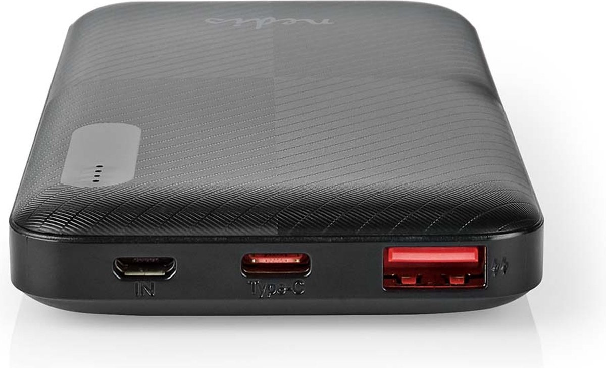 Nedis Powerbank | 10000 mAh | 1.5 / 2.0 / 3.0 A | Outputs: 2 | Output: 1x USB-A / 1x USB-C™ | Inputs: 1x Micro USB / 1x USB-C™ | PD2.0 18W | Lithium-Polymeer