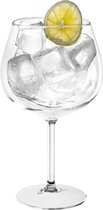 1x Gin tonic ballon glazen transparant 860 ml van onbreekbaar kunststof - Herbruikbaar - Wijnen wijnliefhebbers drinkglazen