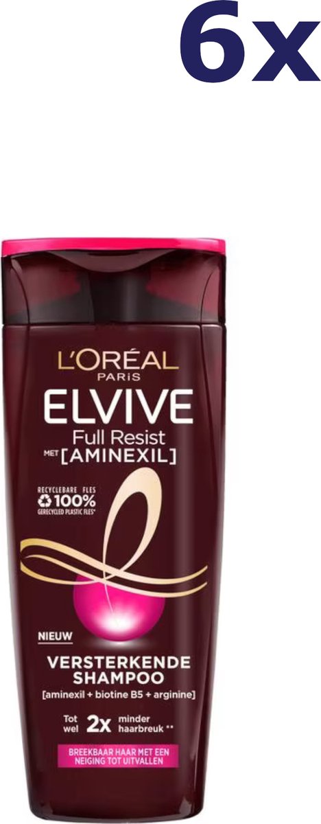 L'Oréal Paris Elvive Full Resist - Power Shampoo - Voedt de hoofdhuid en versterkt lengtes - 6 x 250ml - L’Oréal Paris