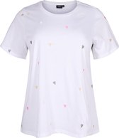 ZIZZI VELIN S/S STRAIGHT TEE Dames T-shirt - White - Maat XL (54-56)