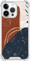Casimoda® hoesje - Geschikt voor iPhone 14 Pro Max - Abstract Terracotta - Shockproof case - Extra sterk - TPU/polycarbonaat - Multi, Transparant
