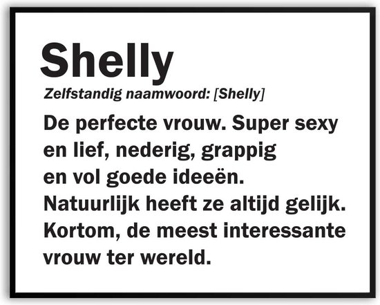 Shelly Woordenboek Fotolijst met glas 50 x 70 cm - Prachtige kwaliteit - jarig - verjaardag - kado - Canvas - incl ophangsysteem - Poster - Grappig - cadeau